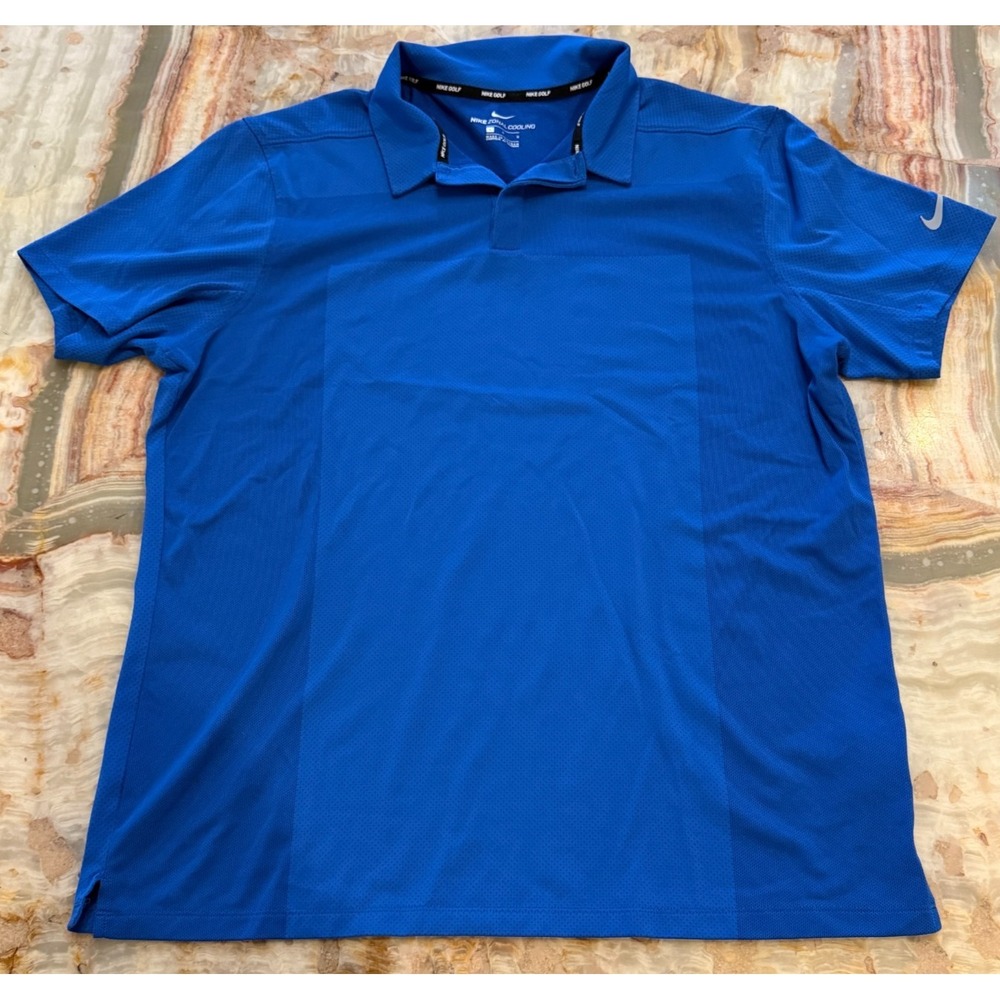 Nike‎ Golf Mens Zonal Cooling Polo Shirt Blue Short Sleeve Lightweight Size L